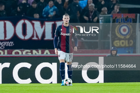 during the UEFA Champions League 2024/25 League Phase MD1 match between Bologna FC and FC Shakhtar Donetsk at Stadio Renato Dall'Ara on Sept...