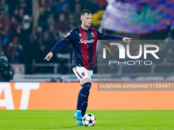 Sam Beukema of Bologna FC during the UEFA Champions League 2024/25 League Phase MD1 match between Bologna FC and FC Shakhtar Donetsk at Stad...