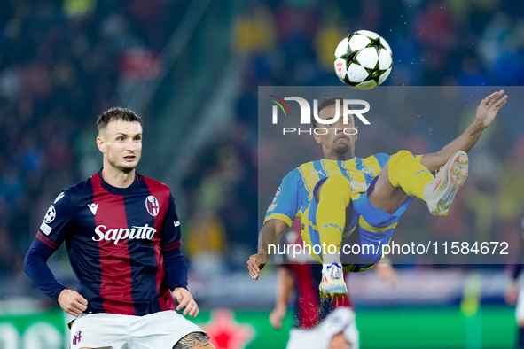 Newerton of FC Shakhtar Donetsk during the UEFA Champions League 2024/25 League Phase MD1 match between Bologna FC and FC Shakhtar Donetsk a...