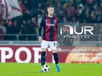 Sam Beukema of Bologna FC during the UEFA Champions League 2024/25 League Phase MD1 match between Bologna FC and FC Shakhtar Donetsk at Stad...