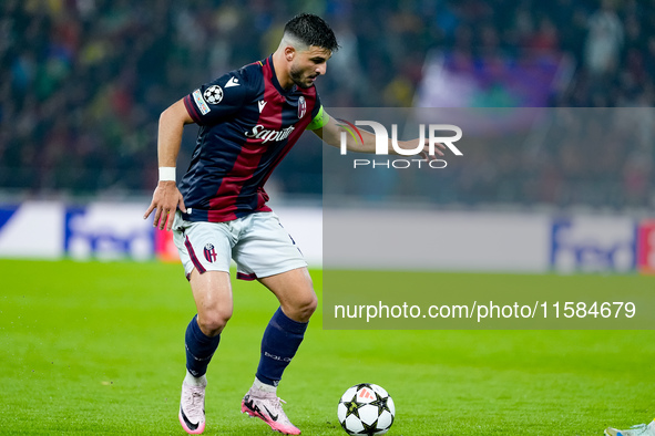 Riccardo Orsolini of Bologna FC during the UEFA Champions League 2024/25 League Phase MD1 match between Bologna FC and FC Shakhtar Donetsk a...