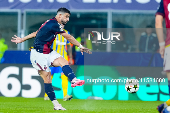 Riccardo Orsolini of Bologna FC during the UEFA Champions League 2024/25 League Phase MD1 match between Bologna FC and FC Shakhtar Donetsk a...