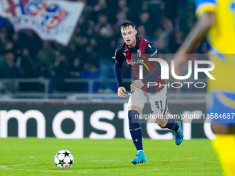 Sam Beukema of Bologna FC during the UEFA Champions League 2024/25 League Phase MD1 match between Bologna FC and FC Shakhtar Donetsk at Stad...