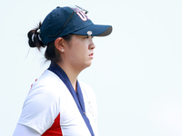 GAINESVILLE, VIRGINIA - SEPTEMBER 15: Rose Zhang of the United States walks on the 12th green during the final round of the Solheim Cup at R...