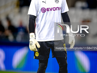 Borussia Dortmund goalkeeper Marcel Lotka during the match between Club Brugge and Borussia Dortmund at the Jan Breydelstadion for the Champ...