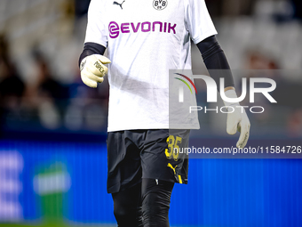 Borussia Dortmund goalkeeper Marcel Lotka during the match between Club Brugge and Borussia Dortmund at the Jan Breydelstadion for the Champ...