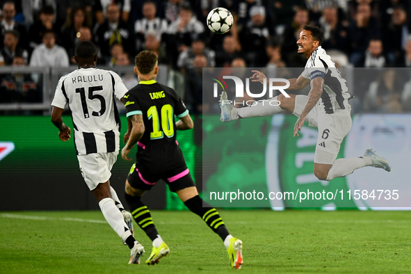 Danilo of Juventus during the UEFA Champions League 2024/25 League Phase MD1 match between Juventus and PSV Eindhoven at Juventus Stadium in...