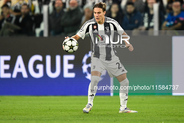 Nicolo Fagioli of Juventus during the UEFA Champions League 2024/25 League Phase MD1 match between Juventus and PSV Eindhoven at Juventus St...