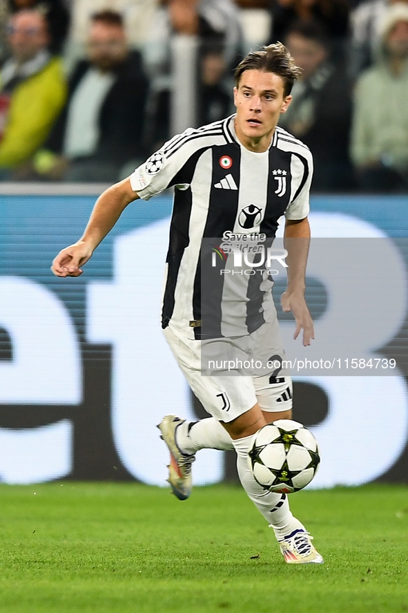 Nicolo Fagioli of Juventus during the UEFA Champions League 2024/25 League Phase MD1 match between Juventus and PSV Eindhoven at Juventus St...