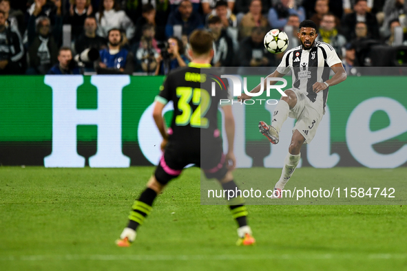 Gleison Bremer of Juventus during the UEFA Champions League 2024/25 League Phase MD1 match between Juventus and PSV Eindhoven at Juventus St...