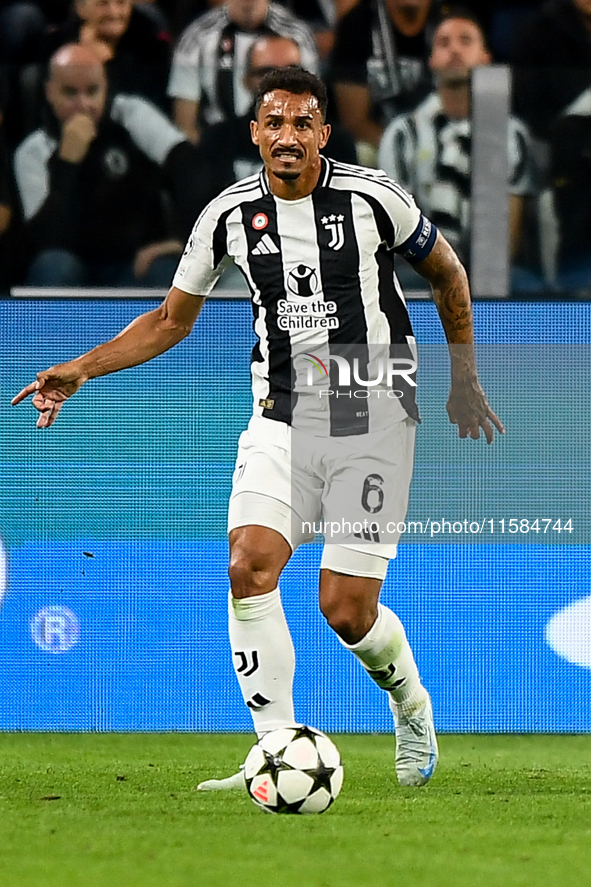 Danilo of Juventus during the UEFA Champions League 2024/25 League Phase MD1 match between Juventus and PSV Eindhoven at Juventus Stadium in...