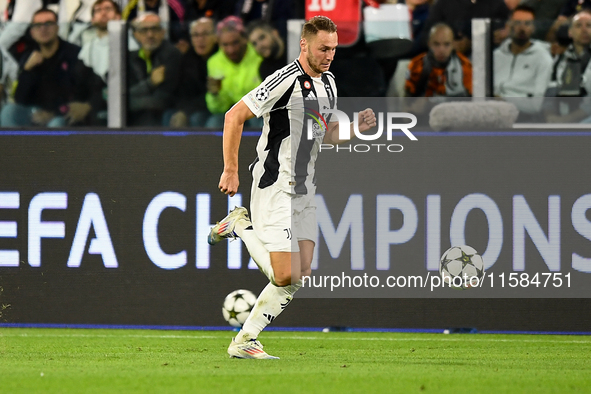 Teun Koopmeiners of Juventus during the UEFA Champions League 2024/25 League Phase MD1 match between Juventus and PSV Eindhoven at Juventus...