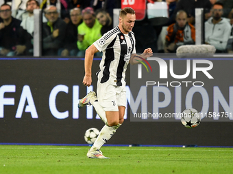 Teun Koopmeiners of Juventus during the UEFA Champions League 2024/25 League Phase MD1 match between Juventus and PSV Eindhoven at Juventus...