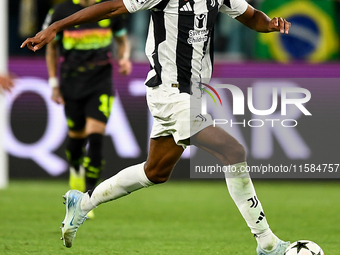 Khephren Thuram of Juventus during the UEFA Champions League 2024/25 League Phase MD1 match between Juventus and PSV Eindhoven at Juventus S...