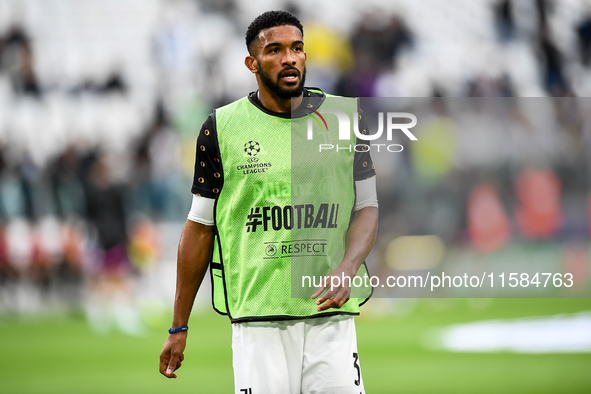 Gleison Bremer of Juventus during the UEFA Champions League 2024/25 League Phase MD1 match between Juventus and PSV Eindhoven at Juventus St...