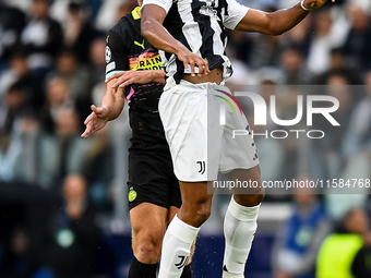 Gleison Bremer of Juventus during the UEFA Champions League 2024/25 League Phase MD1 match between Juventus and PSV Eindhoven at Juventus St...