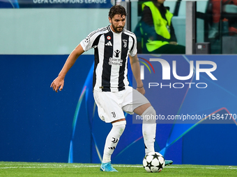 Manuel Locatelli of Juventus during the UEFA Champions League 2024/25 League Phase MD1 match between Juventus and PSV Eindhoven at Juventus...