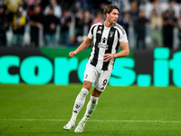 Dusan Vlahovic of Juventus during the UEFA Champions League 2024/25 League Phase MD1 match between Juventus and PSV Eindhoven at Juventus St...