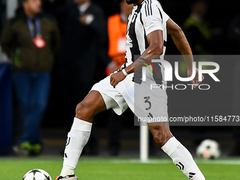 Gleison Bremer of Juventus during the UEFA Champions League 2024/25 League Phase MD1 match between Juventus and PSV Eindhoven at Juventus St...