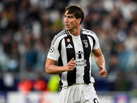 Dusan Vlahovic of Juventus during the UEFA Champions League 2024/25 League Phase MD1 match between Juventus and PSV Eindhoven at Juventus St...