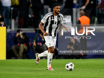 Gleison Bremer of Juventus during the UEFA Champions League 2024/25 League Phase MD1 match between Juventus and PSV Eindhoven at Juventus St...