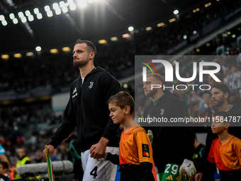 Federico Gatti of Juventus during the UEFA Champions League 2024/25 League Phase MD1 match between Juventus and PSV Eindhoven at Juventus St...