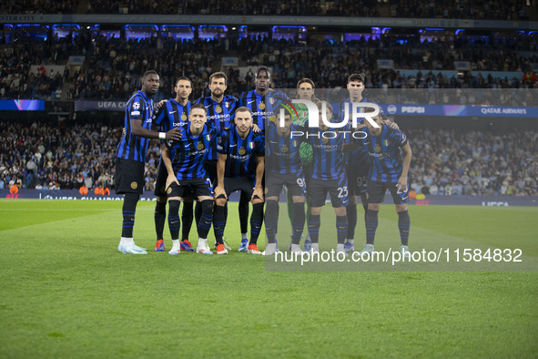 Inter Milan during the UEFA Champions League group stage match between Manchester City and Football Club Internazionale Milano at the Etihad...