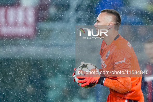 Lukasz Skorupski of Bologna FC looks on during the UEFA Champions League 2024/25 League Phase MD1 match between Bologna FC and FC Shakhtar D...