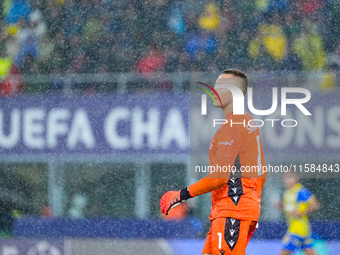 Lukasz Skorupski of Bologna FC during the UEFA Champions League 2024/25 League Phase MD1 match between Bologna FC and FC Shakhtar Donetsk at...