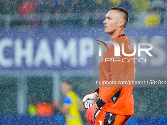 Lukasz Skorupski of Bologna FC looks on during the UEFA Champions League 2024/25 League Phase MD1 match between Bologna FC and FC Shakhtar D...