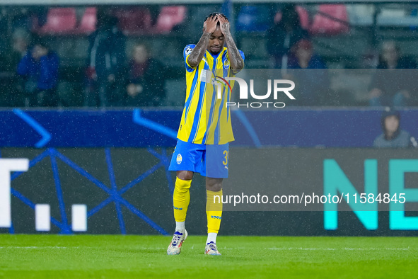 Newerton of FC Shakhtar Donetsk looks dejected during the UEFA Champions League 2024/25 League Phase MD1 match between Bologna FC and FC Sha...