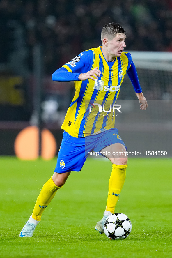 Artem Bondarenko of FC Shakhtar Donetsk during the UEFA Champions League 2024/25 League Phase MD1 match between Bologna FC and FC Shakhtar D...