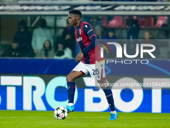 Jhon Lucumi of Bologna FC during the UEFA Champions League 2024/25 League Phase MD1 match between Bologna FC and FC Shakhtar Donetsk at Stad...