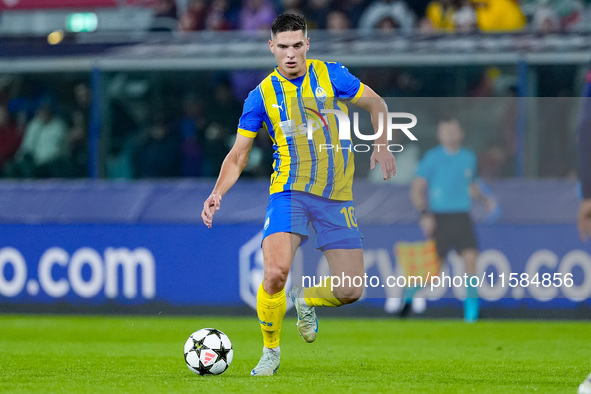 Heorhiy Sudakov of FC Shakhtar Donetsk during the UEFA Champions League 2024/25 League Phase MD1 match between Bologna FC and FC Shakhtar Do...