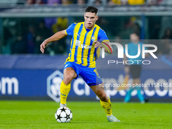 Heorhiy Sudakov of FC Shakhtar Donetsk during the UEFA Champions League 2024/25 League Phase MD1 match between Bologna FC and FC Shakhtar Do...