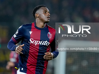 Jhon Lucumi of Bologna FC looks on during the UEFA Champions League 2024/25 League Phase MD1 match between Bologna FC and FC Shakhtar Donets...