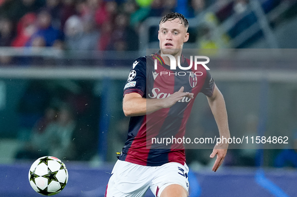 Sam Beukema of Bologna FC during the UEFA Champions League 2024/25 League Phase MD1 match between Bologna FC and FC Shakhtar Donetsk at Stad...