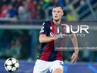 Sam Beukema of Bologna FC during the UEFA Champions League 2024/25 League Phase MD1 match between Bologna FC and FC Shakhtar Donetsk at Stad...