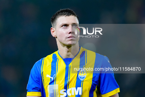 Mykola Matviyenko of FC Shakhtar Donetsk looks on during the UEFA Champions League 2024/25 League Phase MD1 match between Bologna FC and FC...