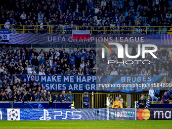 Supporters of Club Brugge during the match between Club Brugge and Borussia Dortmund at the Jan Breydelstadion for the Champions League, Lea...