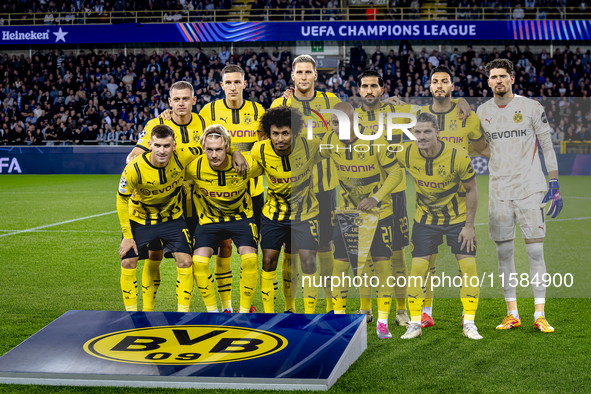 Team photo of Borussia Dortmund during the match between Club Brugge and Borussia Dortmund at the Jan Breydelstadion for the Champions Leagu...