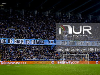 Supporters of Club Brugge during the match between Club Brugge and Borussia Dortmund at the Jan Breydelstadion for the Champions League, Lea...