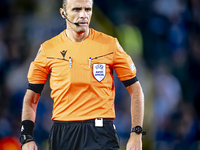 Referee Irfan Peljto officiates the match between Club Brugge and Borussia Dortmund at the Jan Breydelstadion for the Champions League, Leag...