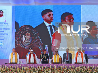 President Droupadi Murmu, Governor Haribhau Kisanrao Bagde, Chief Minister Bhajan Lal Sharma, and Director MNIT Prof. Narayana Prasad Padhy...