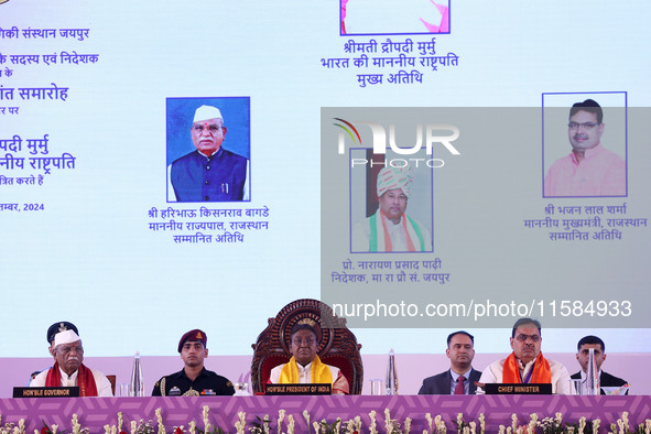 President Droupadi Murmu, Governor Haribhau Kisanrao Bagde, Chief Minister Bhajan Lal Sharma, and Director MNIT Prof. Narayana Prasad Padhy...