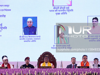 President Droupadi Murmu, Governor Haribhau Kisanrao Bagde, Chief Minister Bhajan Lal Sharma, and Director MNIT Prof. Narayana Prasad Padhy...