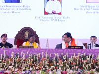 President Droupadi Murmu and Rajasthan Chief Minister Bhajan Lal Sharma attend the 18th Convocation ceremony at Malviya National Institute o...