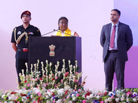 President Droupadi Murmu addresses the 18th Convocation ceremony at Malviya National Institute of Technology in Jaipur, Rajasthan, India, on...