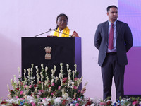 President Droupadi Murmu addresses the 18th Convocation ceremony at Malviya National Institute of Technology in Jaipur, Rajasthan, India, on...