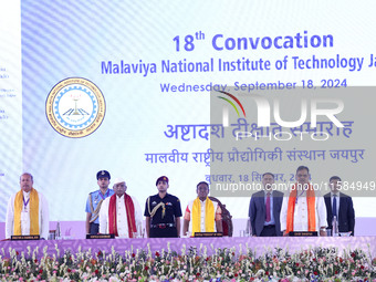 President Droupadi Murmu, Governor Haribhau Kisanrao Bagde, Chief Minister Bhajan Lal Sharma, and Director MNIT Prof. Narayana Prasad Padhy...